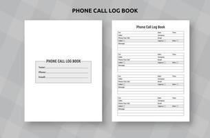 Phone call log book vector