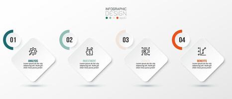 Infographic template business concept with step. vector