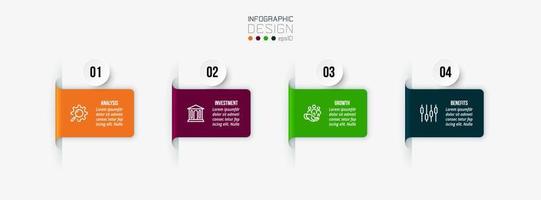 Infographic template business concept with step. vector