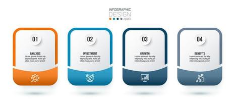 Infographic template business concept with step. vector