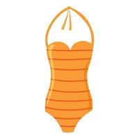 Orange woman swimsuit with stripes vector isolated illustration