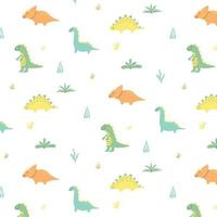 patrón infantil con dinosaurios. patrón dibujado a mano con dino lindo. ilustración vectorial