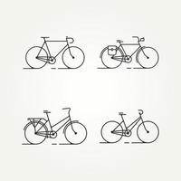 diseño de logotipo de icono de arte de línea minimalista de bicicleta vector