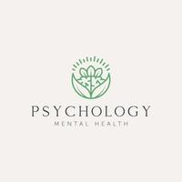 psychology mental health line art logo design vector