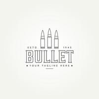 modern military bullet ammo line art badge logo vector