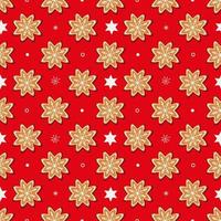 pattern with ginger cookies shaped like snowflakes photo