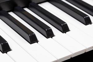 Black and White Piano keyboard closeup image photo