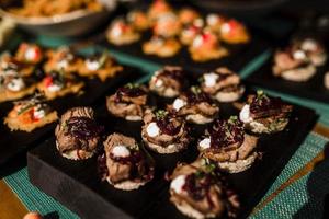 Canape Snacks With Beef And Beet photo
