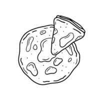 A pair of pancakes in a simple linear doodle style. Vector isolated sketch illustration