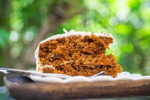 Carrot and Almond Cake, traditional Italian carrot and almond cake , bokeh background photo