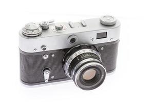 vintage camera on white background photo