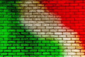 Colorful brick wall background. photo