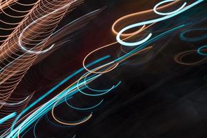Abstract light line background.Light trails on dark background. photo