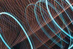 Abstract light line background.Light trails on dark background. photo