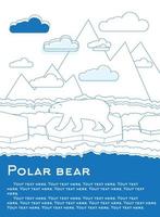 Polar bear on an ice floe Possible result of global warming. vector