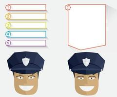 policía y tableros de mensajes. vector