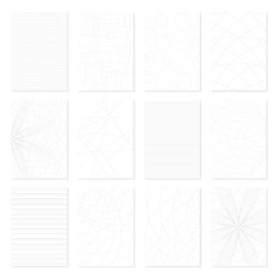 Set of geometric patterns for business document or paper.