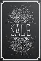 Sale concept with flower on black chalkboard texture