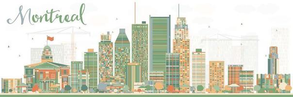 horizonte abstracto de montreal con edificios de color. vector