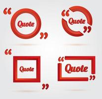 Set of Quote template with 3d form. vector