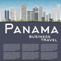 Panama City skyline with grey skyscrapers, blue sky and copy space. vector