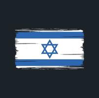 trazos de pincel de la bandera de israel. bandera nacional vector