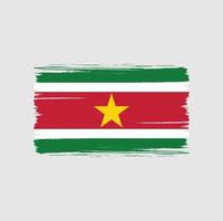 trazos de pincel de bandera de surinam. bandera nacional vector