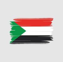 Sudan Flag Brush. National Flag vector