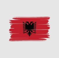 pincel de bandera de albania. bandera nacional vector