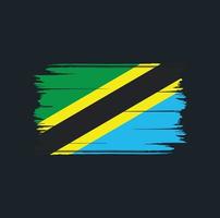 pincel de bandera de tanzania. bandera nacional vector