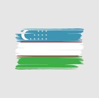 Uzbekistan Flag Brush. National Flag vector