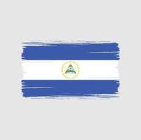 trazos de pincel de bandera de nicaragua. bandera nacional vector