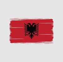 trazos de pincel de la bandera de albania. bandera nacional vector