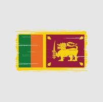 trazos de pincel de bandera de sri lanka. bandera nacional vector