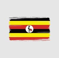 trazos de pincel de bandera de uganda. bandera nacional vector