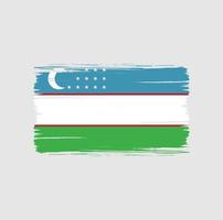 trazos de pincel de bandera de uzbekistán. bandera nacional vector