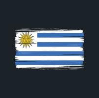 trazos de pincel de la bandera de uruguay. bandera nacional vector