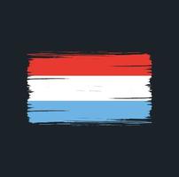 trazos de pincel de bandera de luxemburgo. bandera nacional vector