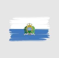 cepillo de bandera de san marino. bandera nacional vector