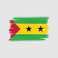Sao Tome and Principe Flag Brush. National Flag vector