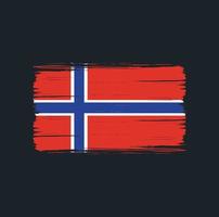 trazos de pincel de bandera de noruega. bandera nacional vector