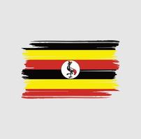 pincel de bandera de uganda. bandera nacional vector