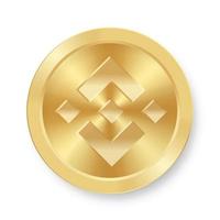 Gold coin of Binance Concept of internet web cryptocurrency vector