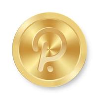 Gold coin of Polkadot Concept of internet cryptocurrency vector