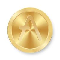 Gold coin of Aave Concept of internet web cryptocurrency vector