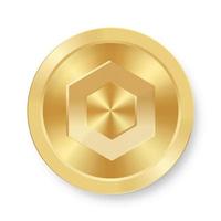 Gold coin of Chainlink Concept of internet web cryptocurrency vector