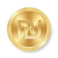 Gold coin of Sheqel symbol Concept of internet currency vector