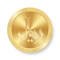 Gold coin of Rial Concept of internet web currency vector