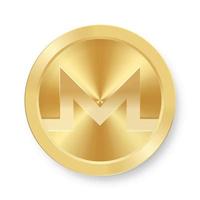 Gold Monero coin Concept of internet web cryptocurrency