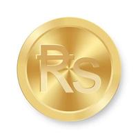 Gold coin of rupee Concept of internet web currency vector